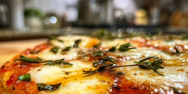 Delicious Classic Homemade Margherita Pizza on plate