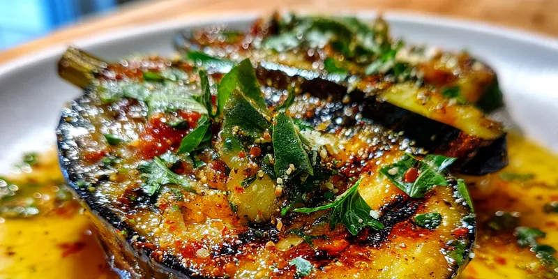 Delicious Grilled Zucchini & Eggplant on plate