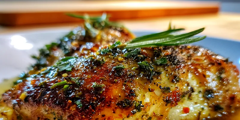 Delicious Lemon Herb Roasted Chicken on plate